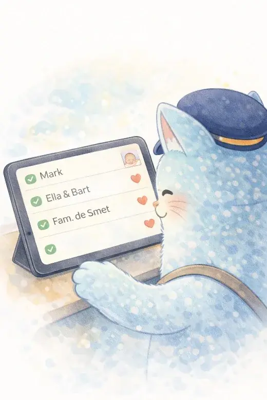 Overzicht van wie een fysiek geboortekaartje wil