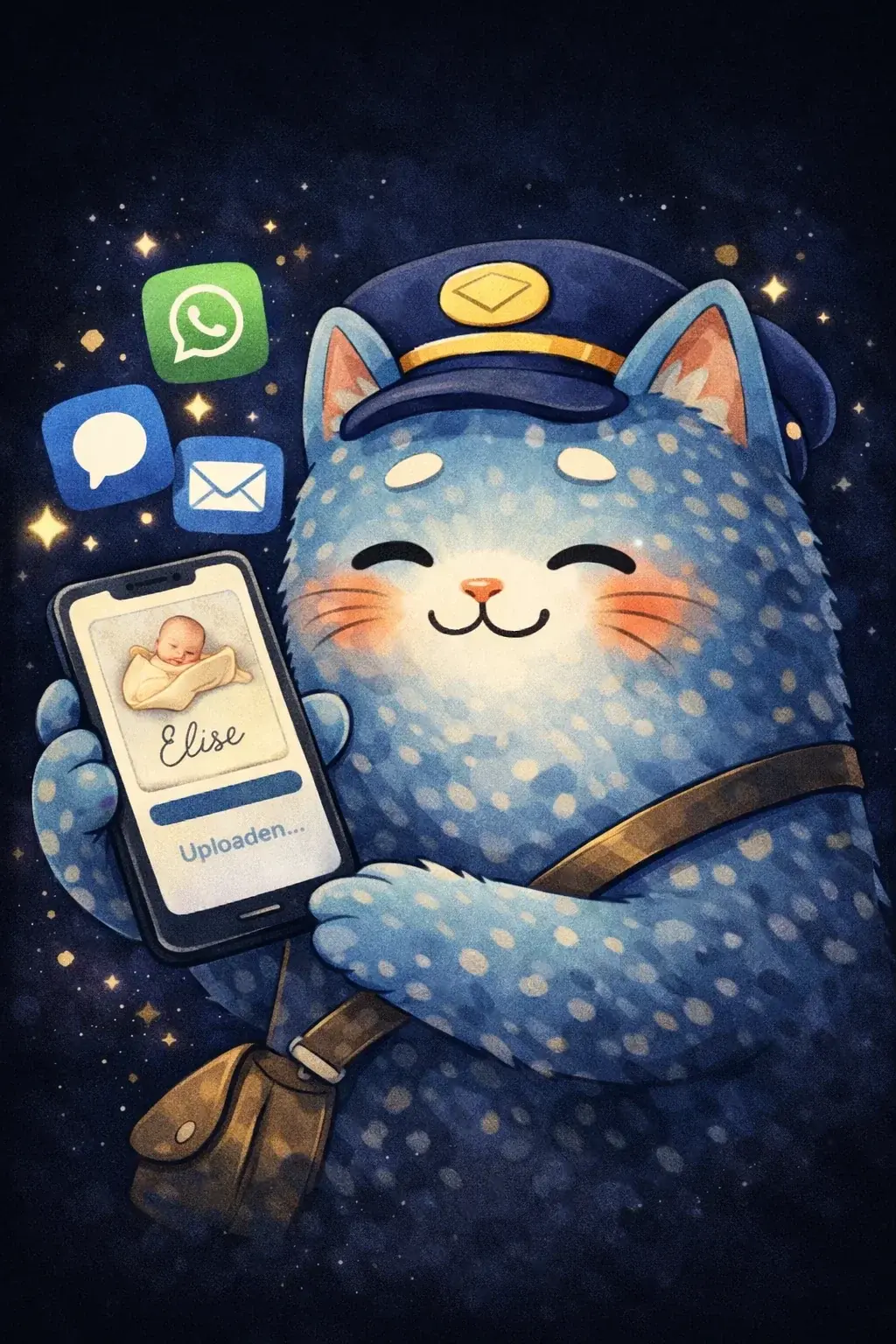 Geboortekaartje online delen met familie in het buitenland